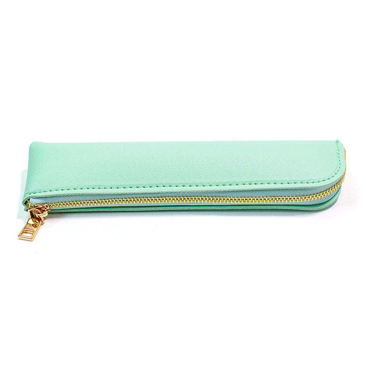 Premium Leather Zippered Pencil Case Bowlift