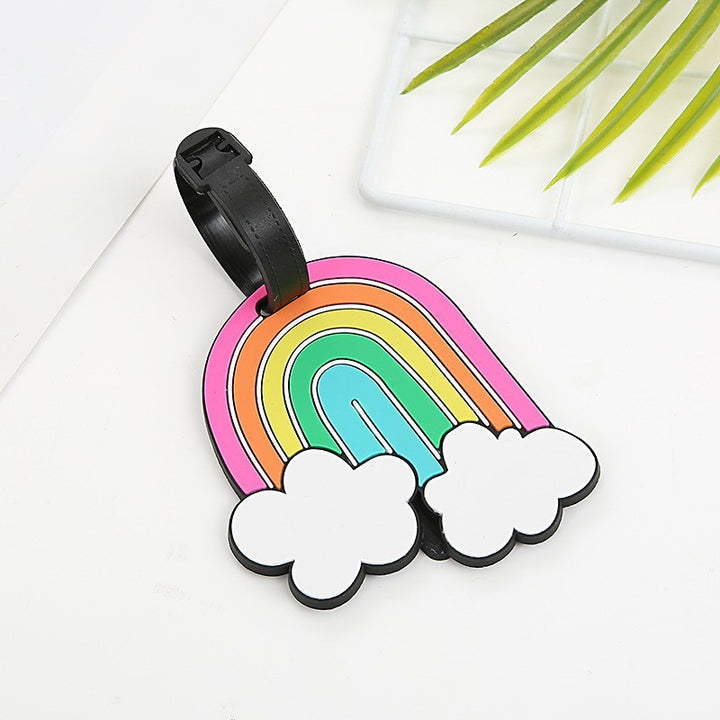 silicone novelty donut luggage tag with adjustable buckle strap and embossed sprinkle design Bowlift