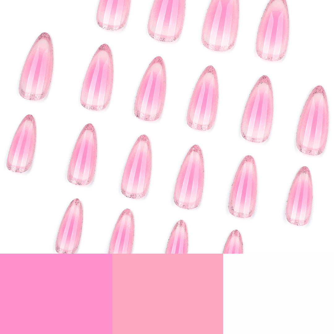 Artful Acrylic Nails with Gentle Ombre Design Bowlift