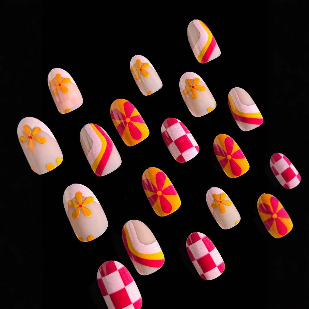 Creative Art Nail Set with Vibrant Patterns Bowlift