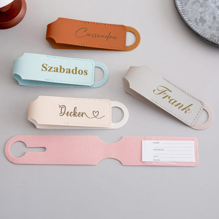 slim leather AirTag key tag protective case with keyring loop Bowlift
