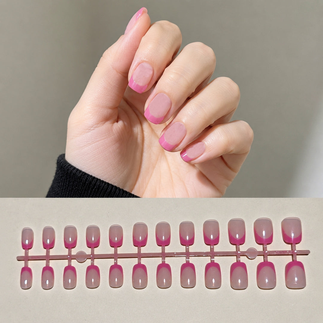 Chic French Tip Press-On Nail Art Set Bowlift