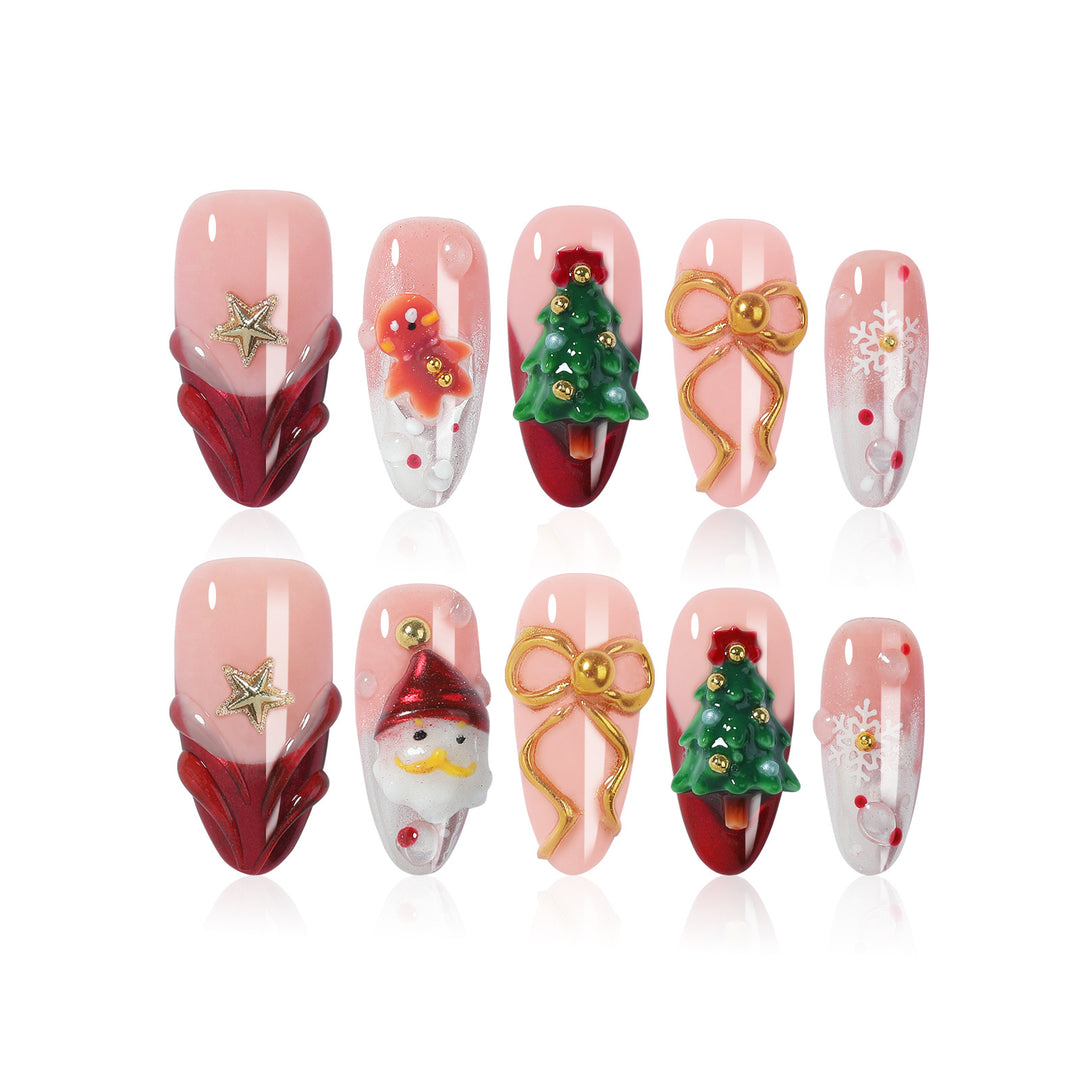 creative Christmas art nails Bowlift