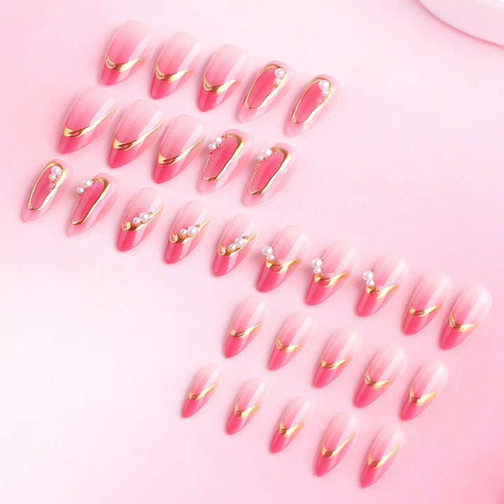 Elegant Press-On Nail Art Set Bowlift