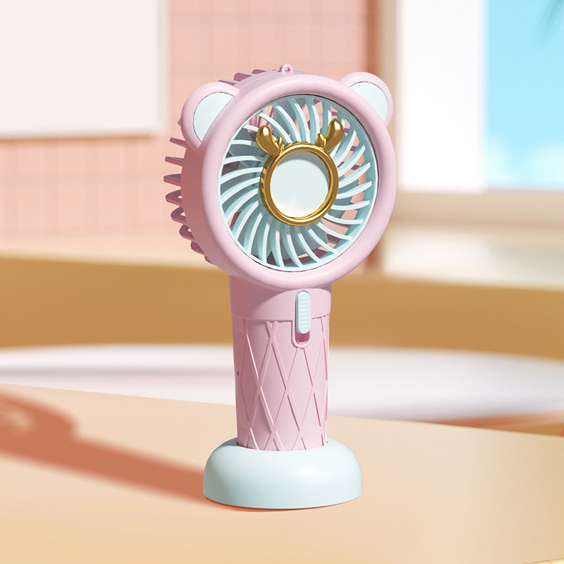 Women's Portable Mini Cooler Fan with Animal Motif Bowlift