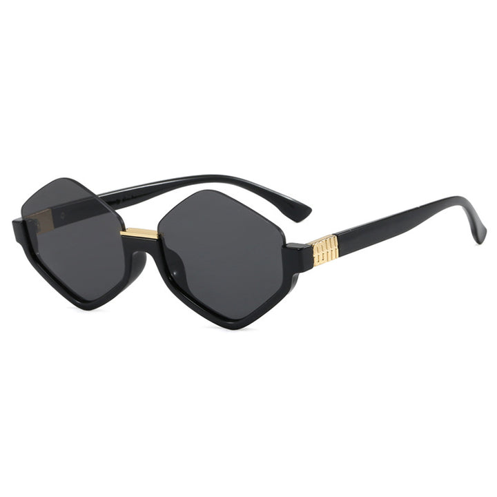 Women's fashionable sunglasses with trendy hexagonal frame and protective lenses Bowlift