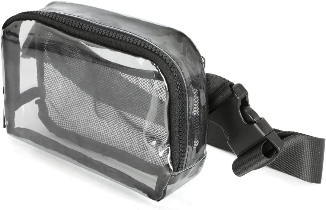 Transparent shoulder bag with mesh side pockets Bowlift