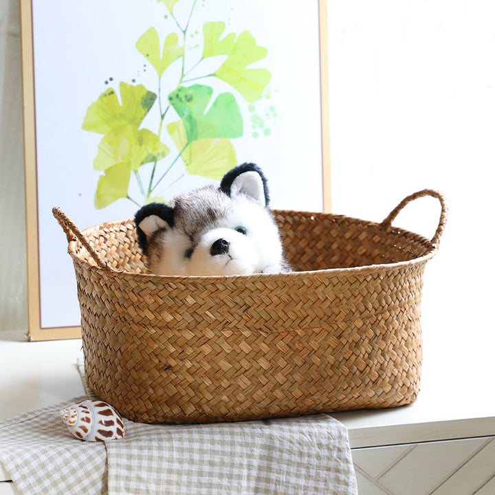 Unisex Handwoven Storage Basket with Practical Carrying Handles Bowlift