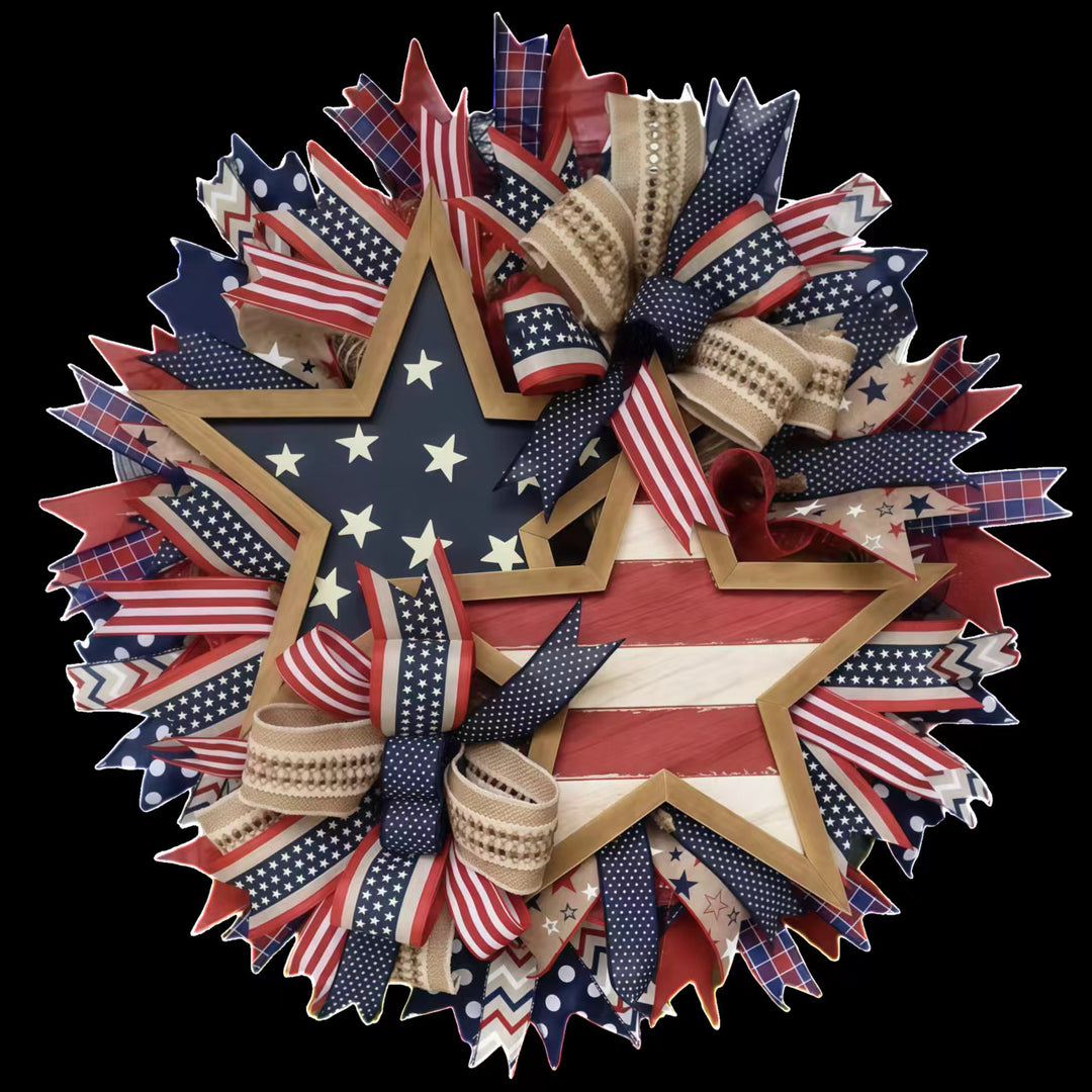 Unisex nan more patriotic door wreath with eagle Statue of Liberty and flag motif Bowlift