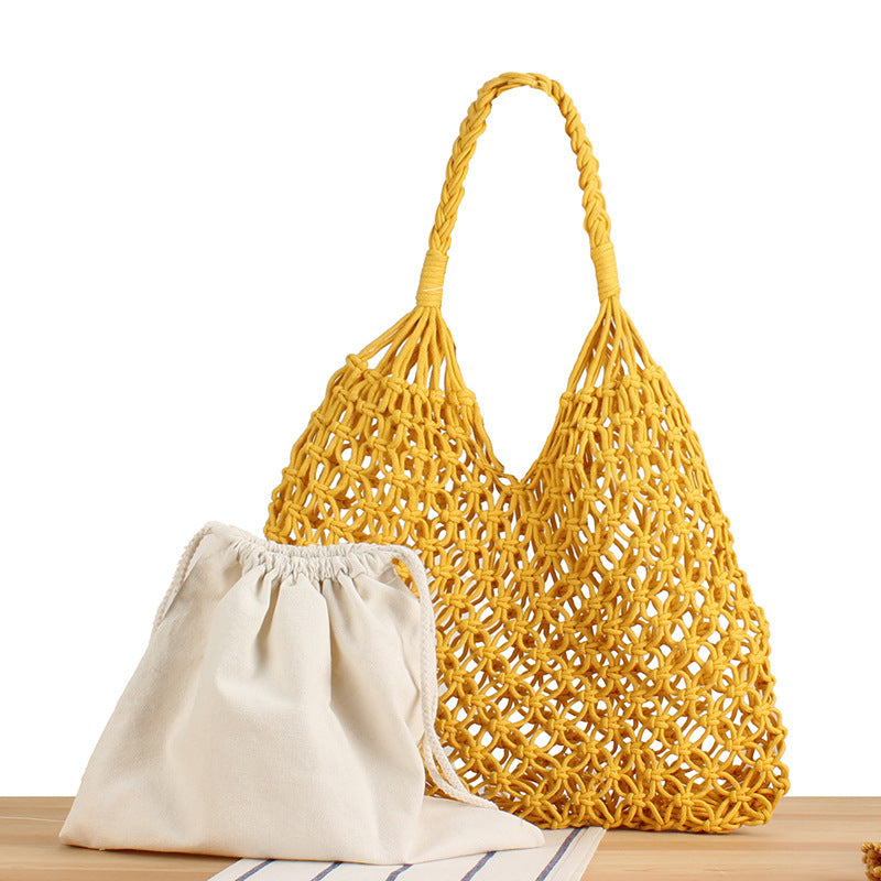 Handbag Made of Durable Hand-Knotted Net Material Bowlift