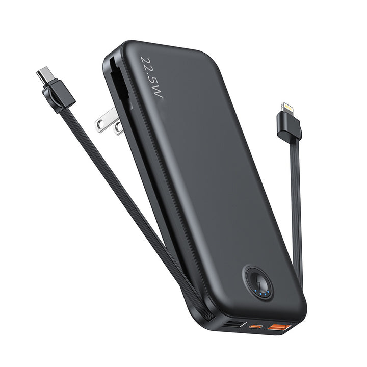 Power bank with integrated wall plug and fast charging Type-C function Bowlift