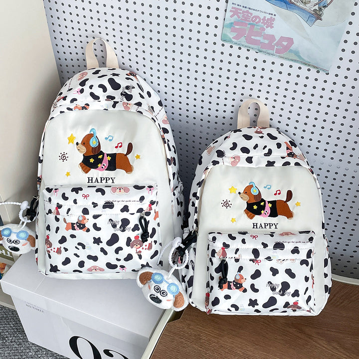 Backpack with Cheerful Dog Design and Multifunctional Compartment Layout Bowlift