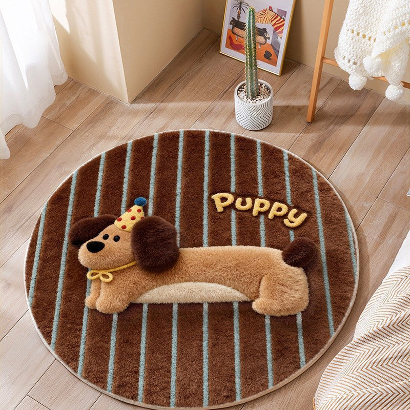 Cat-Themed Round Area Rug