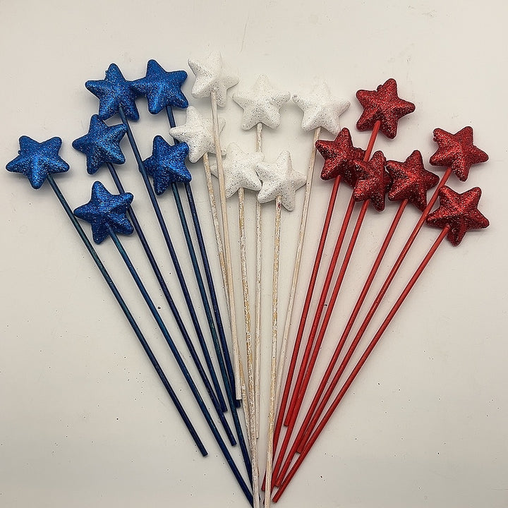 Unisex nan glittering star stick decorative plug with bows and stick made of wood Bowlift