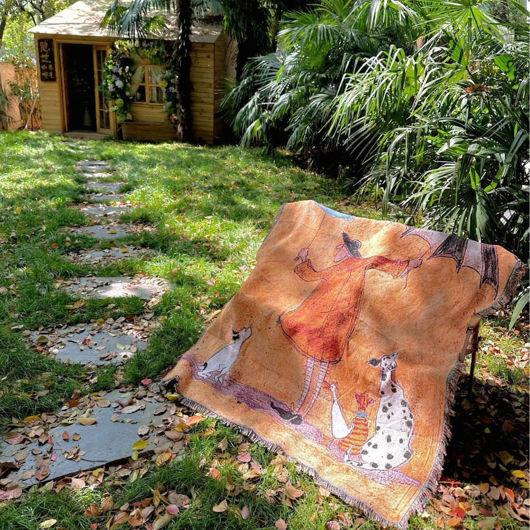 Artistic Zodiac-Themed Woven Blanket