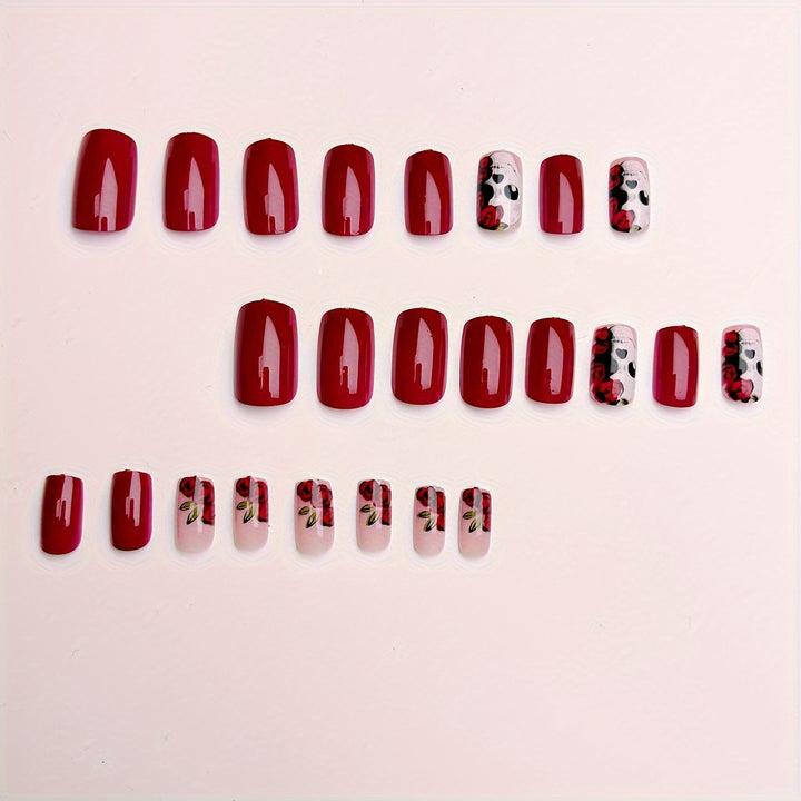 Artificial nails with skull and rose design Bowlift