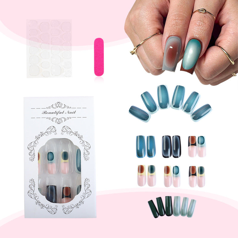 Acrylic nail set with stylish gradient color effects Bowlift