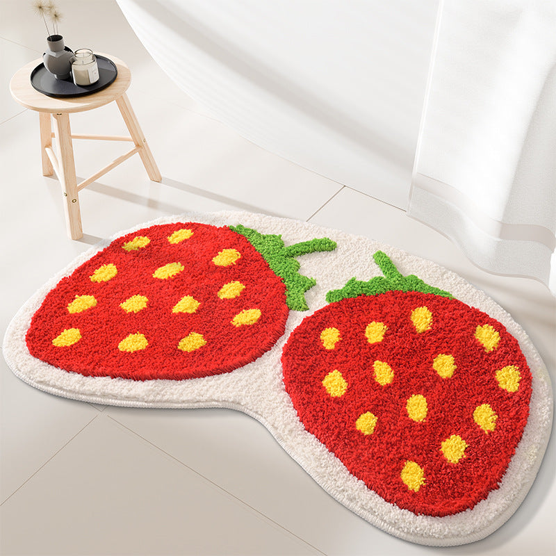 Fun Strawberry Shaped Bath Mat