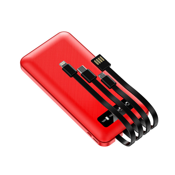 Multifunctional power bank with integrated charging cables Bowlift