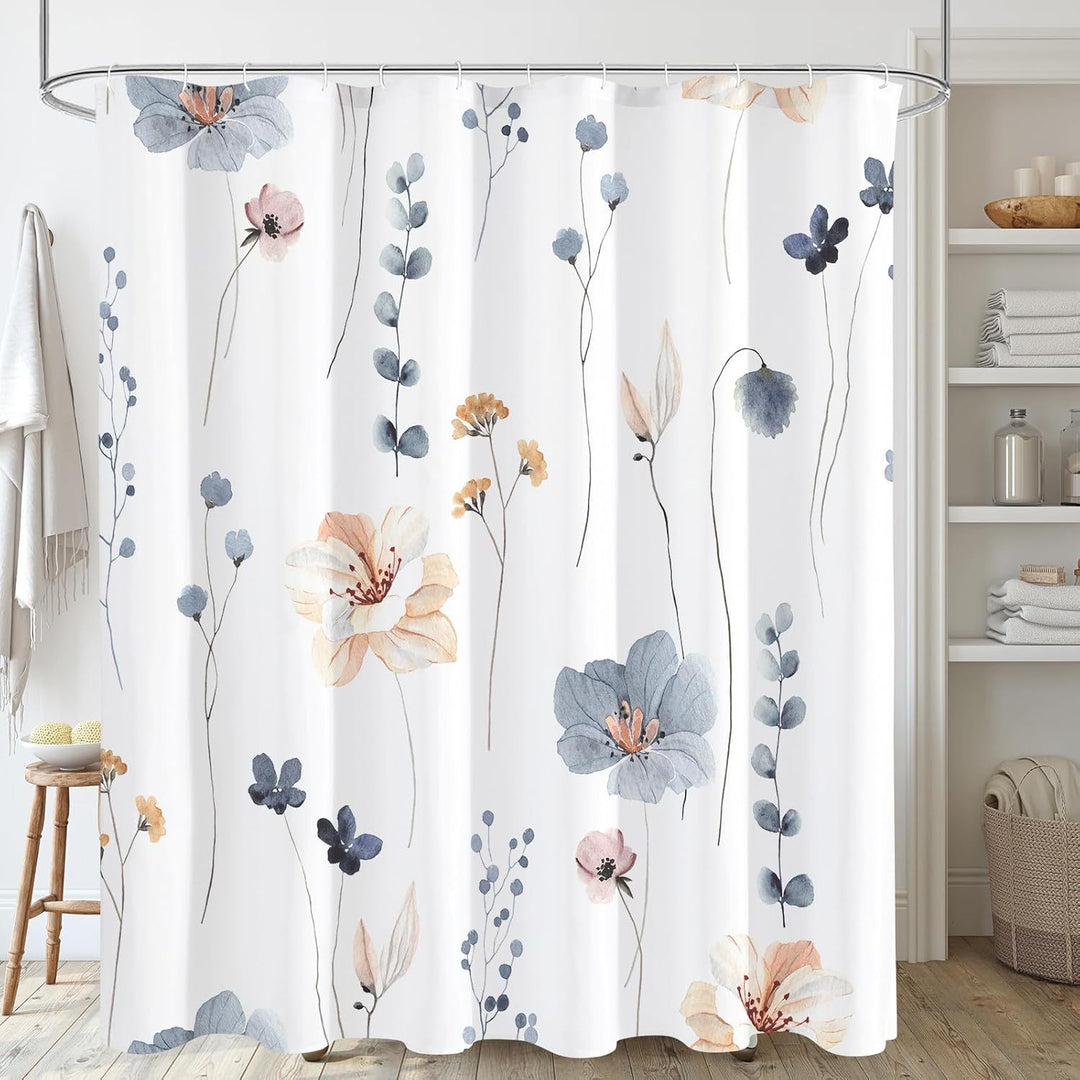 Floral-Print Shower Curtain Bowlift