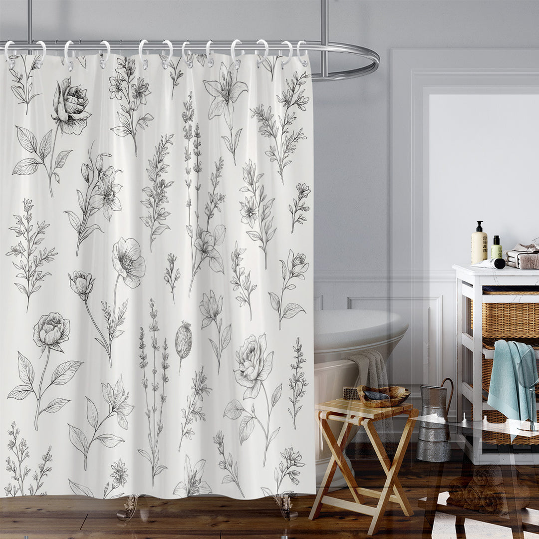 Artistic Tree Design Shower Curtain Bowlift