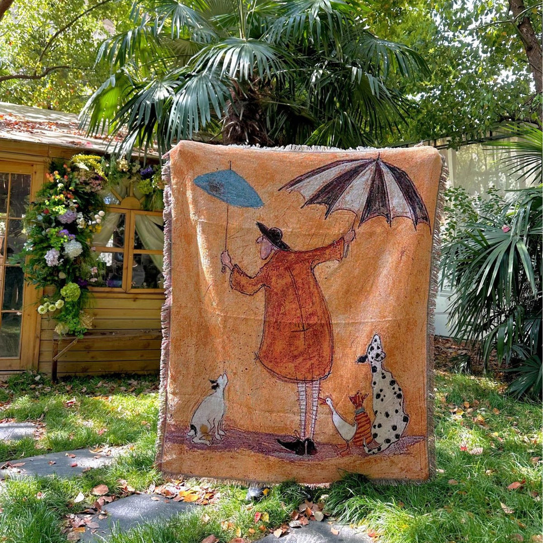Artistic Zodiac-Themed Woven Blanket