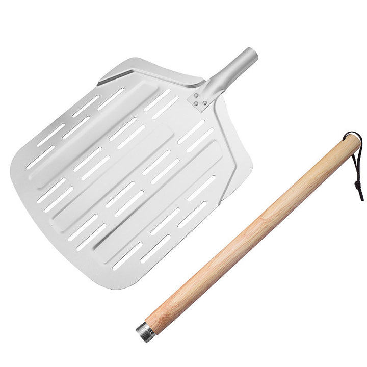 perforated aluminum pizza peel with detachable hardwood handle Bowlift