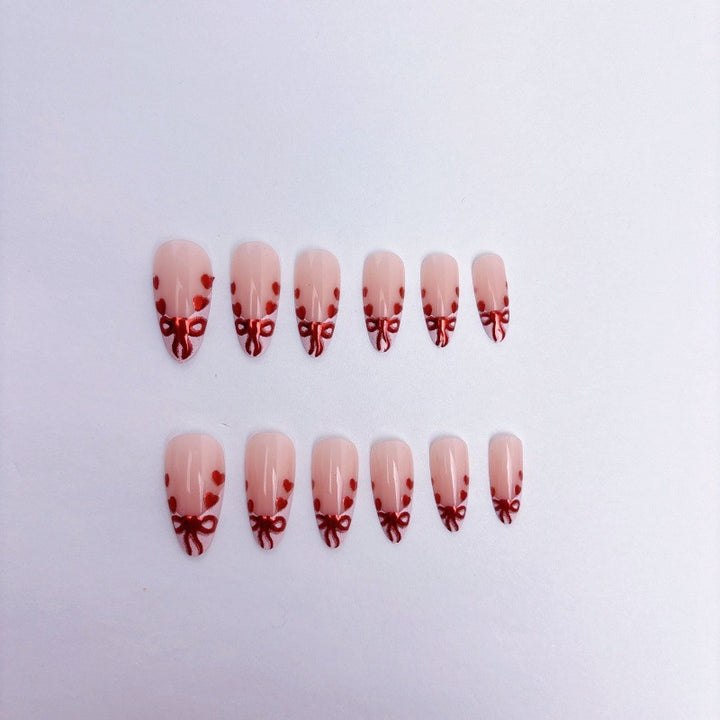 Premium Artificial Nails Set with Decorative Bows Bowlift