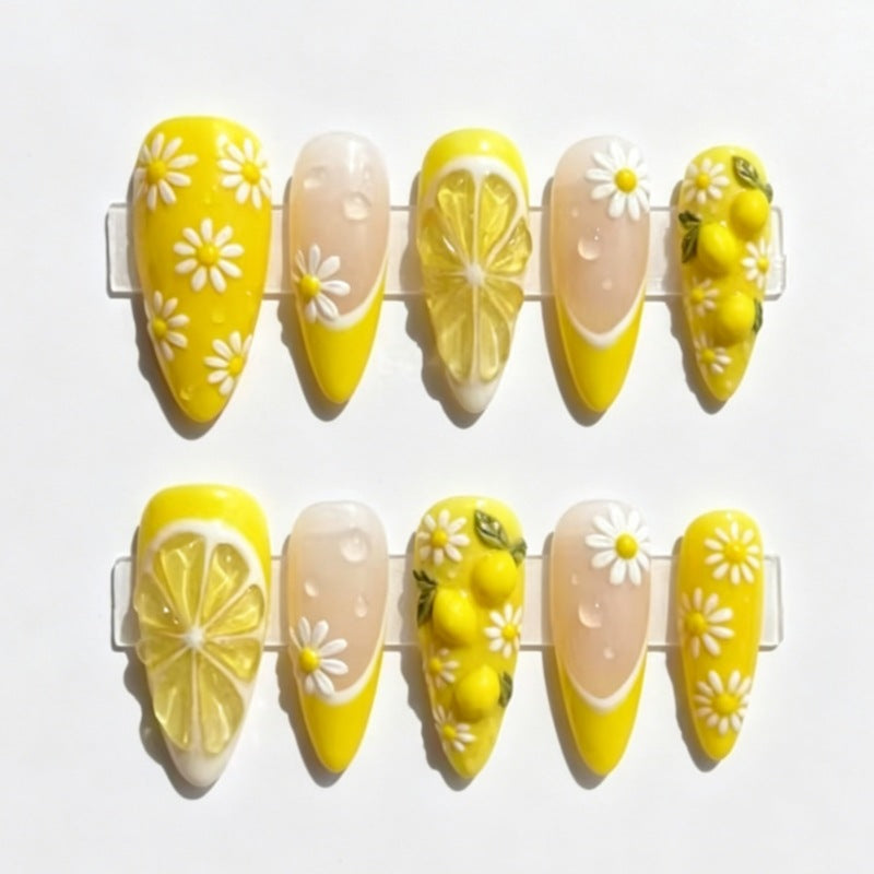 Floral Patterned Press-On Nail Set Bowlift