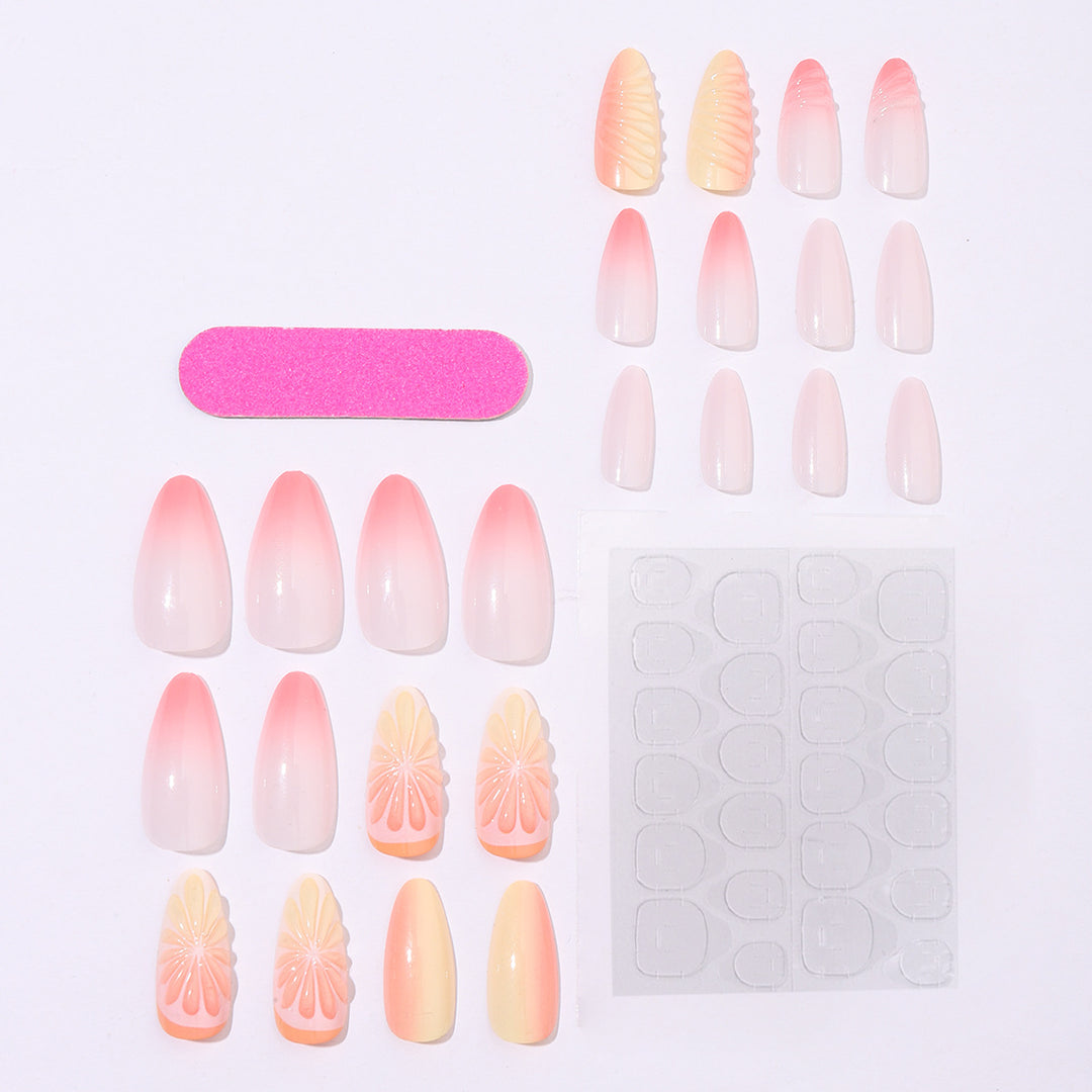 Creative nail set with subtle ombre effects and elegant decorative elements Bowlift