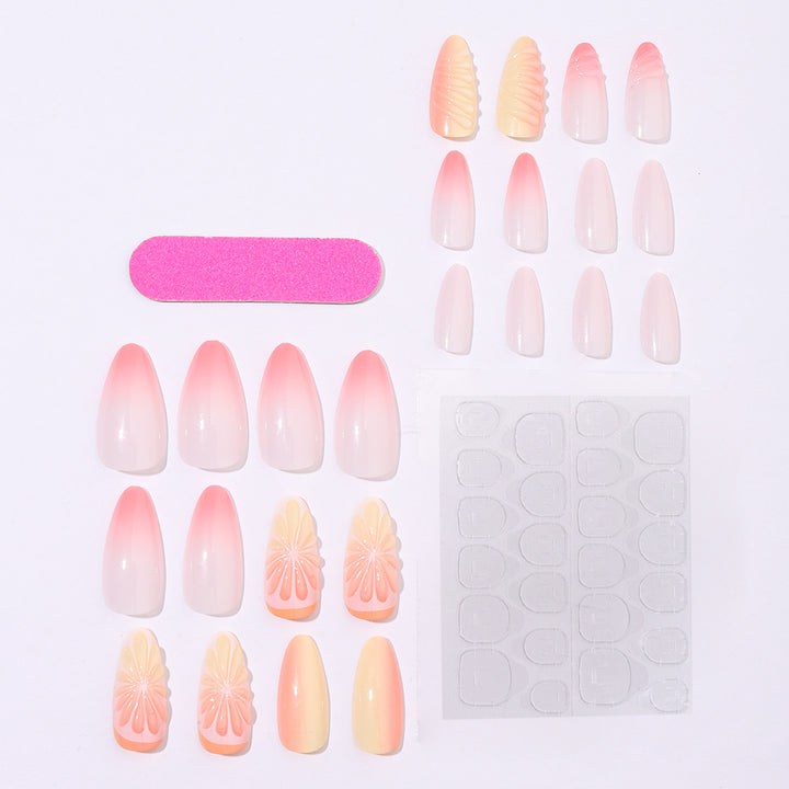 Creative nail set with subtle ombre effects and elegant decorative elements Bowlift