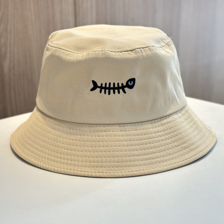 Stylish Bucket Hat with Unique Fish Embroidery