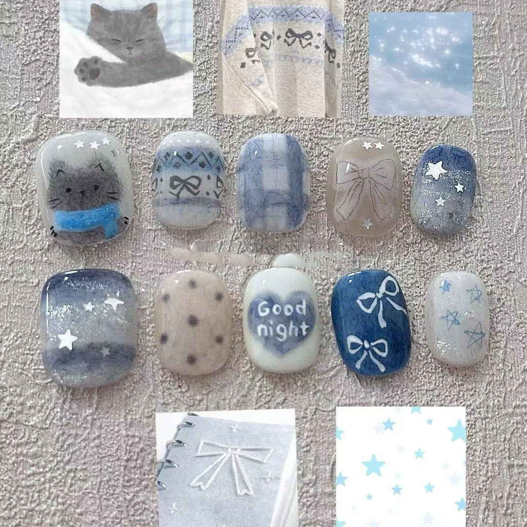 Artistic Coffee-Inspired Press-On Nail Art Set Bowlift