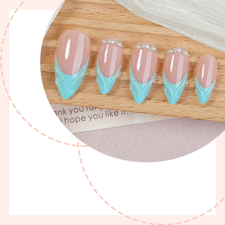 Acrylic nail set with elegant color design and glitter accents Bowlift