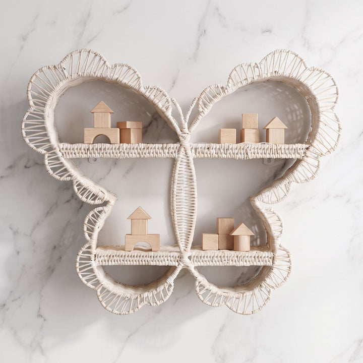 Playful wall shelf in butterfly design Bowlift