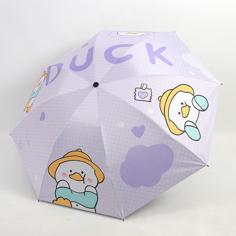 Ladies Folding Umbrella with Cute Animal Design Bowlift