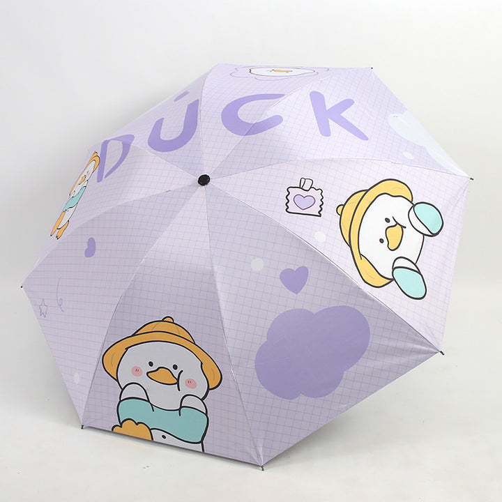 Ladies Folding Umbrella with Cute Animal Design Bowlift