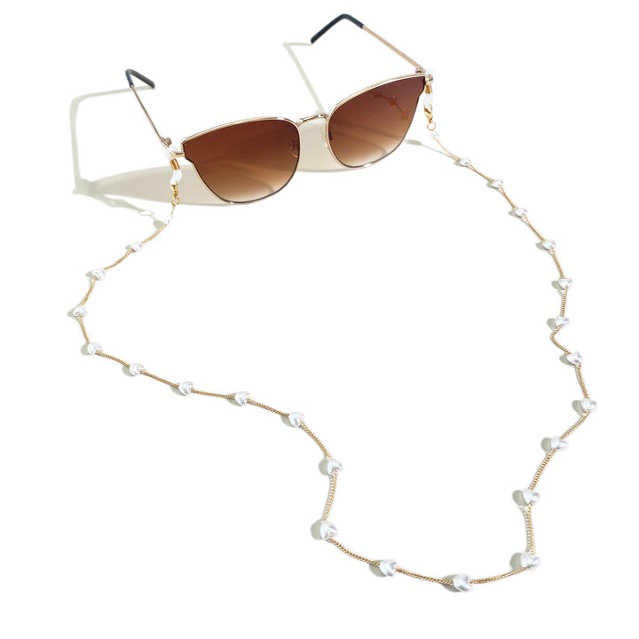 Elegant Pearl Chain Sunglasses Holder Bowlift