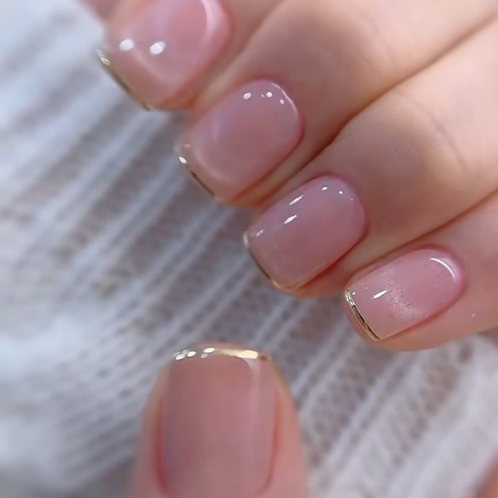 Elegant Glossy French Tip Nail Art Bowlift