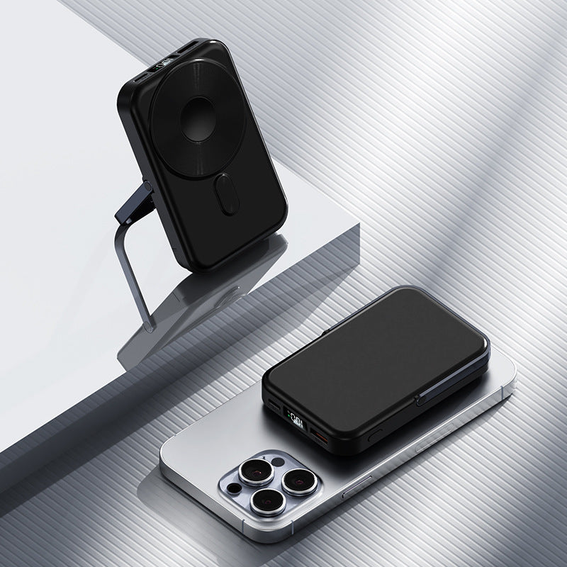 Portable power bank with foldable stand and digital charge level indicator Bowlift