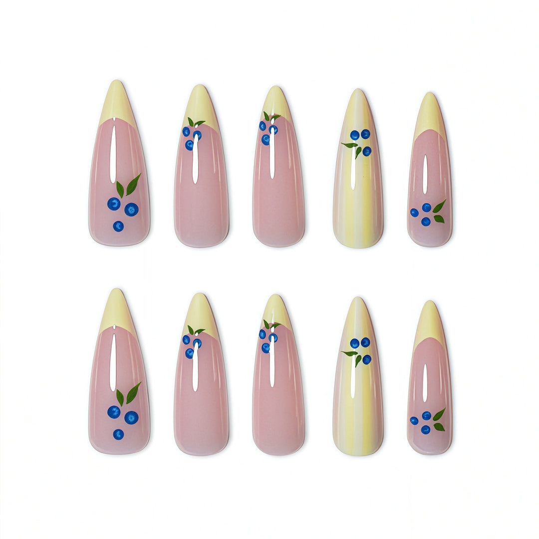 Artistic Floral Design Press-On Nails Bowlift