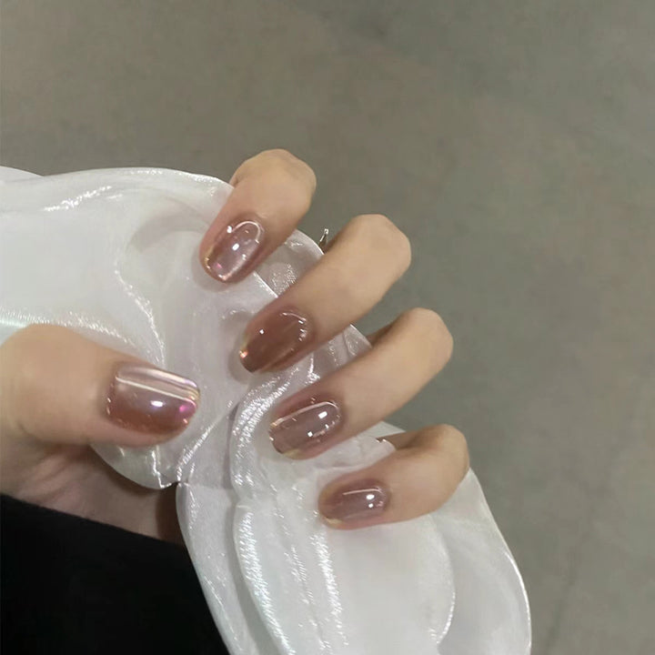 Iridescent Press-On Nail Set Bowlift