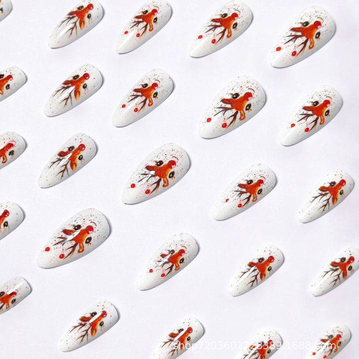 Artifical nails with Festive Reindeer Motif Bowlift