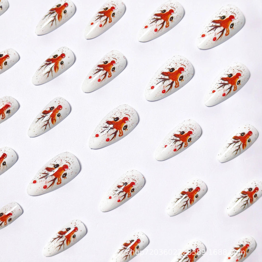 3D Reindeer-Themed Nail Art Bowlift