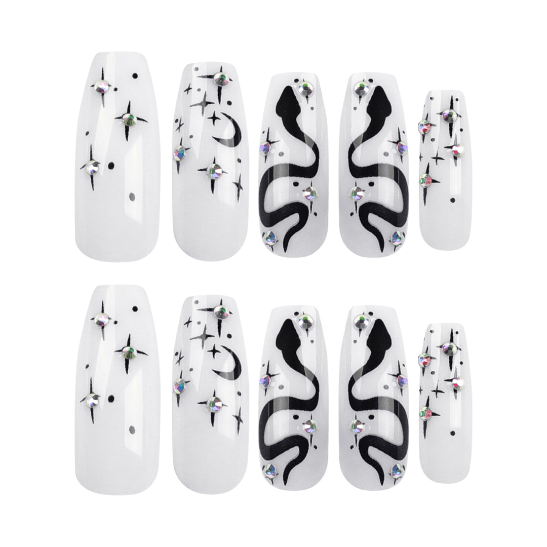 Artful gel nails with elegant 3D design and glitter accents Bowlift