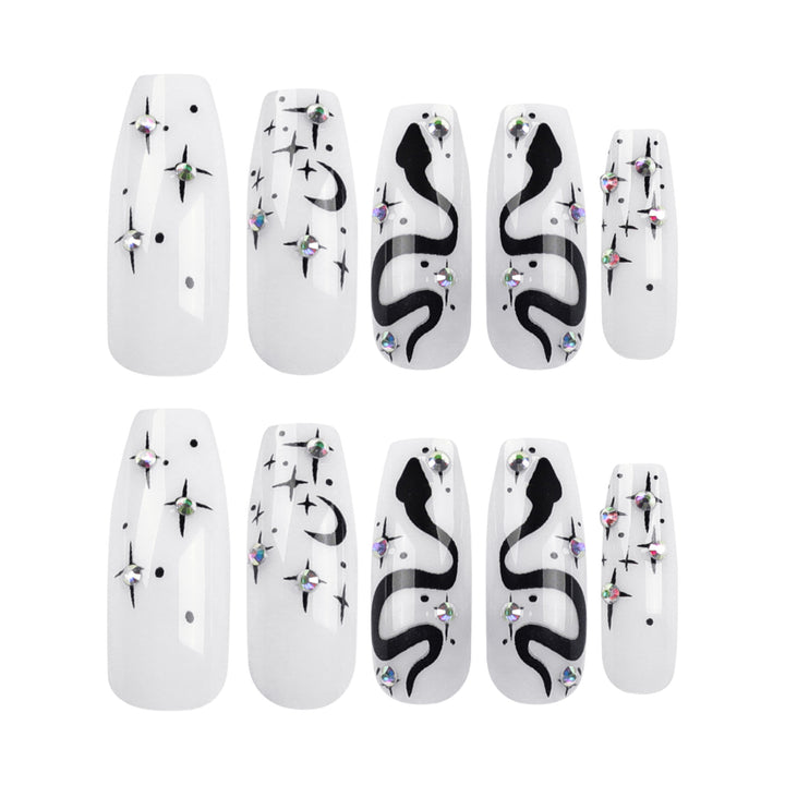 Artful gel nails with elegant 3D design and glitter accents Bowlift