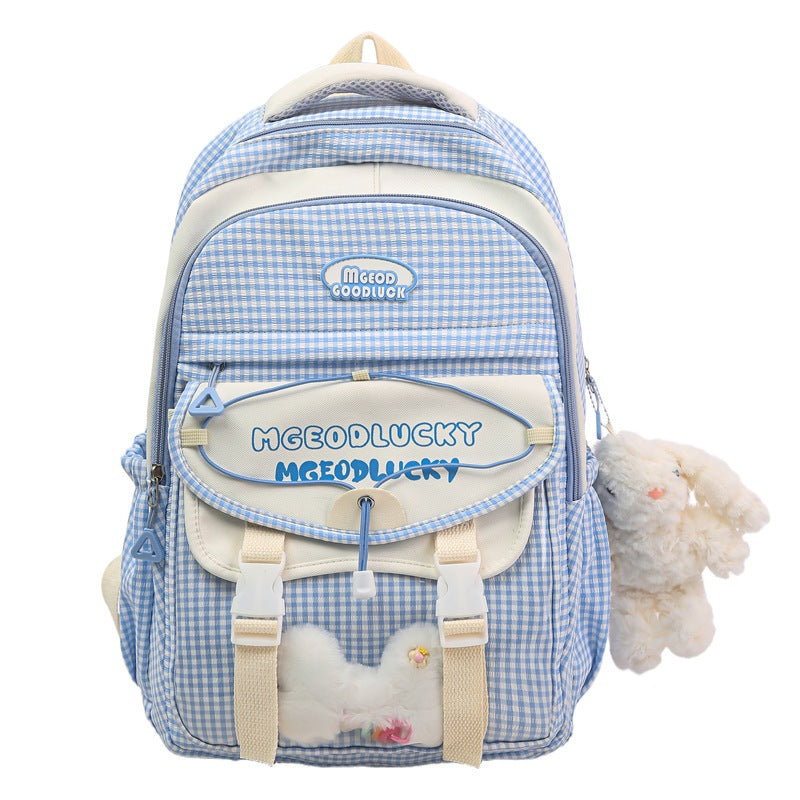 Stylish Checkered School Backpack