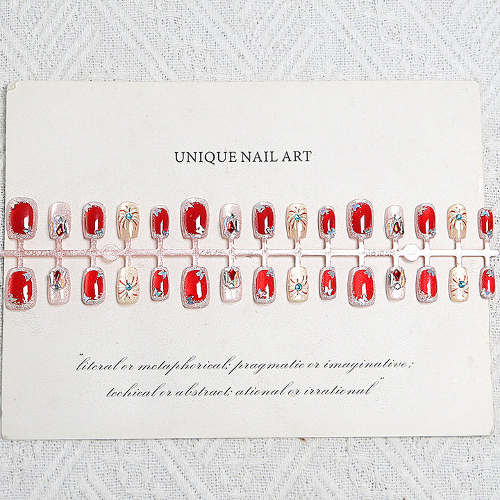 Nail set with sparkly glitter and creative design accents Bowlift