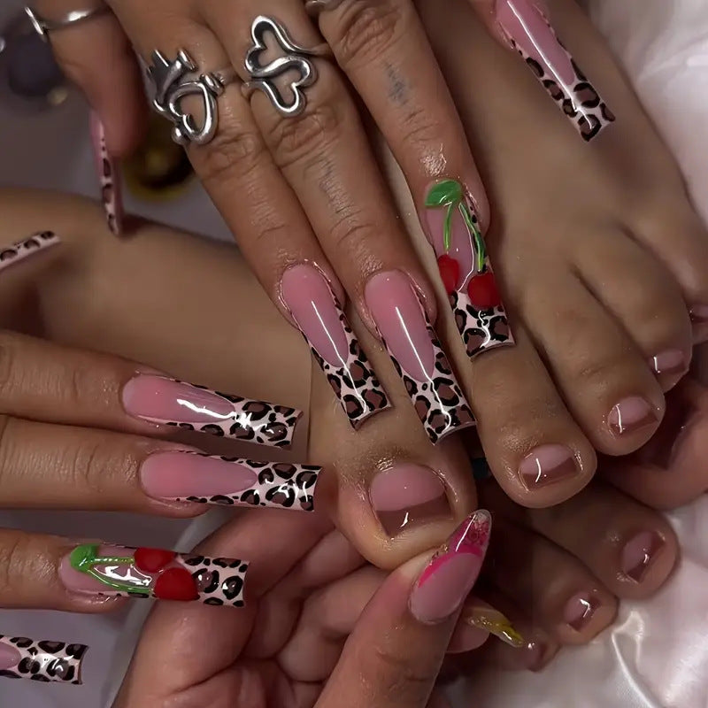 Decorative Floral Press-On Pedicure Set Bowlift