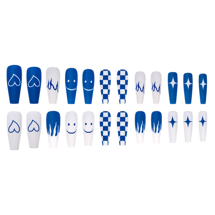 Artificial nail set with creative geometric design Bowlift